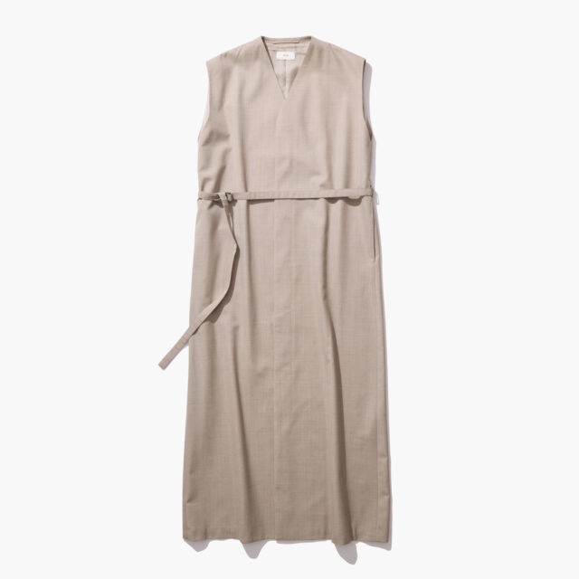 WOOL SILK TWILL | GILET DRESS