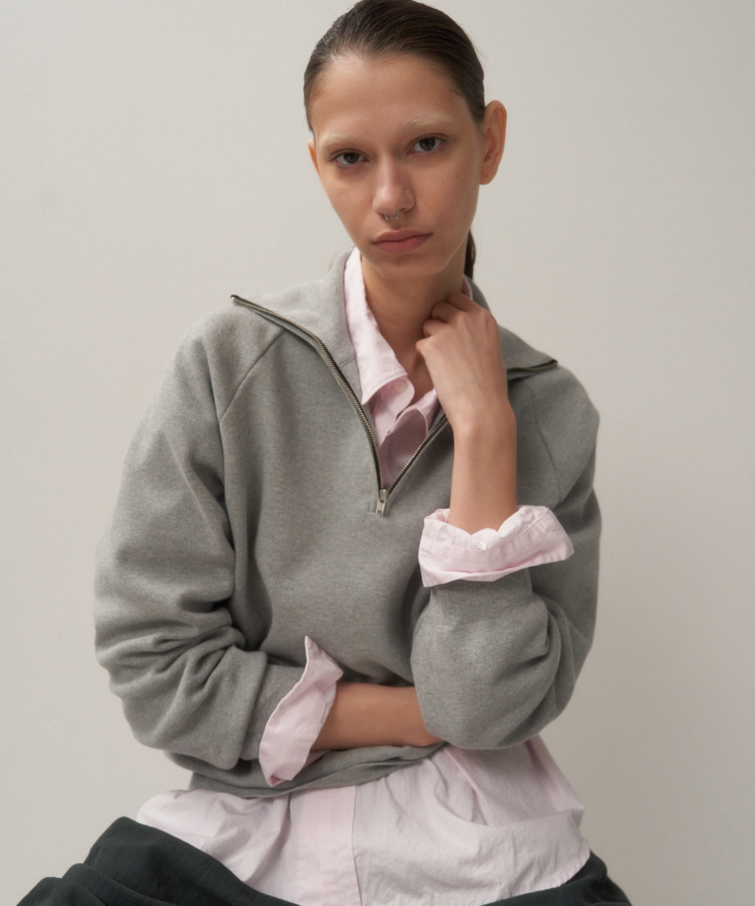 50/3 ORGANIC SMOOTH | HALF ZIP SWEATER - 画像 (4)